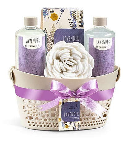 Lavender Fragrance Bath & Body Spa Gift Set Basket